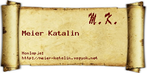 Meier Katalin névjegykártya